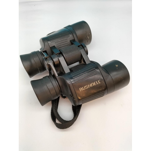 553 - Cased and Boxed Helios Voyager III Compact Binoculars plus Bushnell 8 x 42 Field Binoculars. Both Ha... 