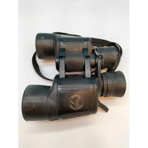 553 - Cased and Boxed Helios Voyager III Compact Binoculars plus Bushnell 8 x 42 Field Binoculars. Both Ha... 