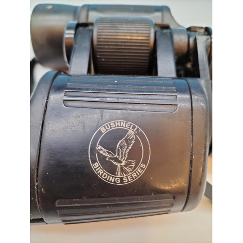 553 - Cased and Boxed Helios Voyager III Compact Binoculars plus Bushnell 8 x 42 Field Binoculars. Both Ha... 