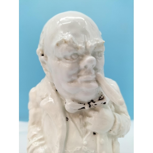 554 - Rare Burgess and Leigh 14cm Prototype Caricature Figure of Sir Winston Churchill, Modelled by E.T Ba... 