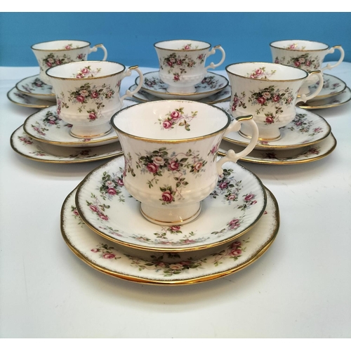 597 - Edwardian China 'Rosamund' Pattern Trios (6).