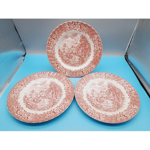 609 - British Anchor Ironstone 'Memory Lane' Plates to include Dinner (3), Salad (4) and Side (6).