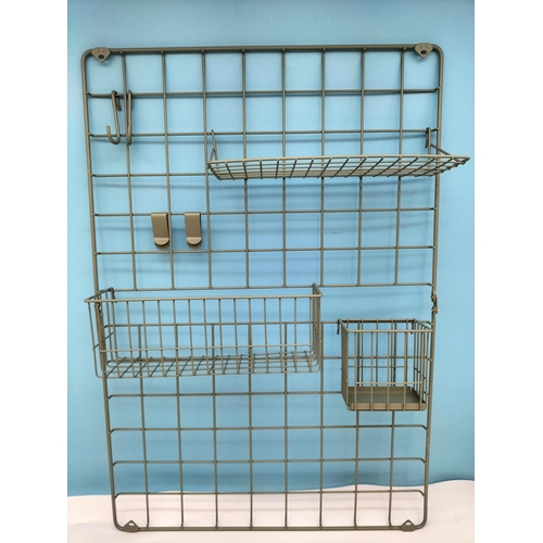 642 - Vintage Schreiber 40cm Mirror on Stand plus Dunelm Wire Pegboard. Collection Only.