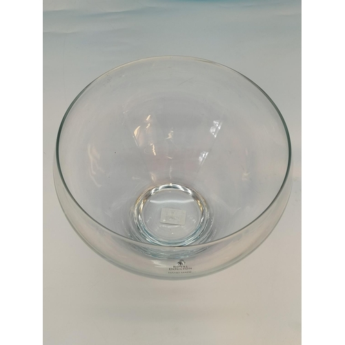 647 - Royal Doulton Hand Blown Table Top Glass Bowl. 21cm High, 24cm Diameter.