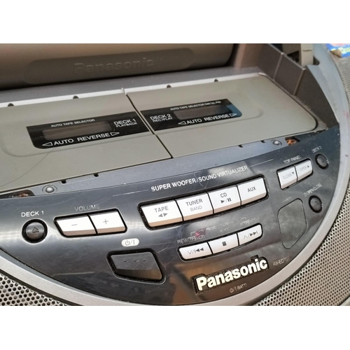 648 - Panasonic RX-ED707 Portable Stereo CD/Cassette Player. Powers Up. W/O but Requires Attention.