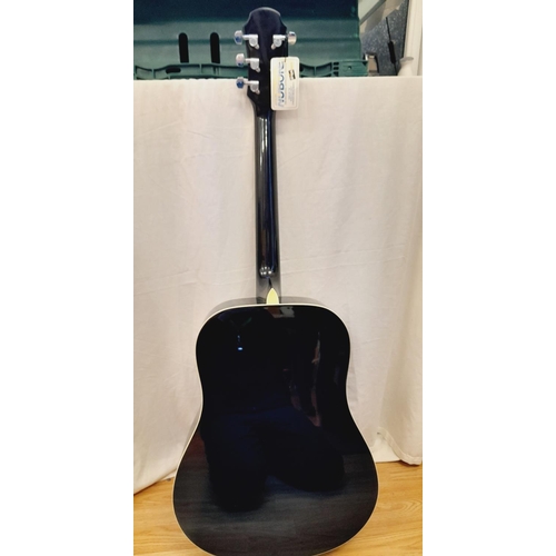 649 - Aria AW-20 BK Acoustic Guitar with Case. Collection Only.