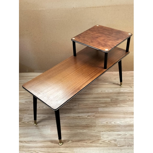 650 - Vintage Mid Century Atomic 2 Tier Step End Table. 58cm High, 91cm x 38cm. Collection Only.