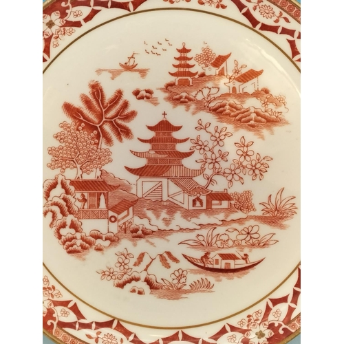 115 - Grainger Worcester 25cm Cake/Sandwich Plate in a Temple/Pagoda Pattern. 1870-1889. Chip to Base.