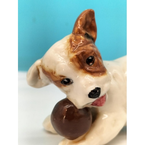 130 - Royal Doulton Figure of Dog with Ball HN 1103. 12cm x 8cm. Seconds Quality.