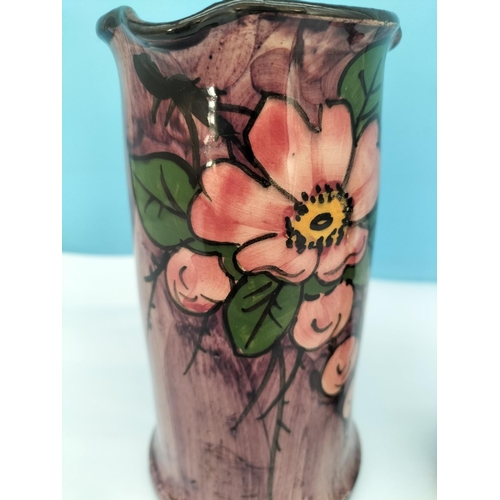 193 - Watcombe Pottery (Torquay/Devon) Ware Items (3) Hand Painted with Floral Decoration. Vase 15cm Tall.