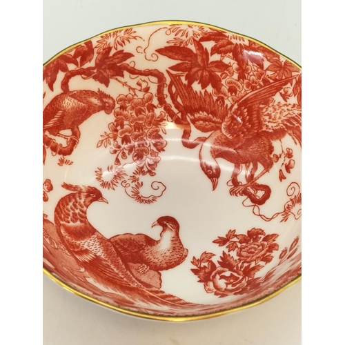 196 - Royal Crown Derby 'Red Aves' Pattern items (5) to include Jug, Soup Bowl, 24cm Plate plus Cup and Sa... 