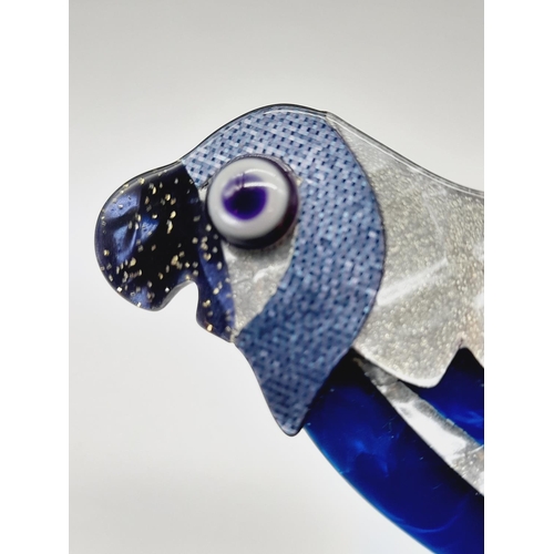 210 - Lea Stein (Paris) 'Parrot' Brooch. 11cm x 4cm.