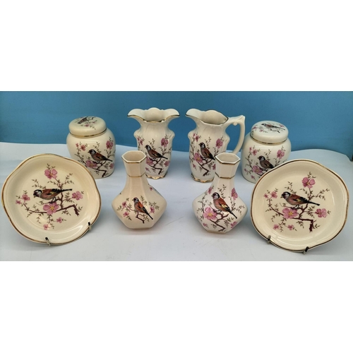 221 - Collection of Royal Worcester Company Palissy 'Finch and Cherry Blossom' Design Items to include Jug... 