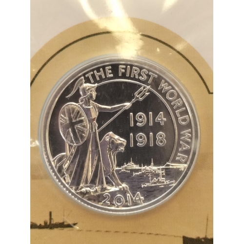 243 - Royal Mint 'Outbreak WWI' 2014 UK £20 Fine Silver Coin.