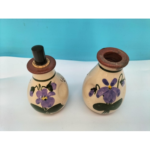 248 - Torquay/Devon Pottery Ware Hand Painted Perfume/Scent Bottles (4) in the Devon Violets Pattern. Tall... 