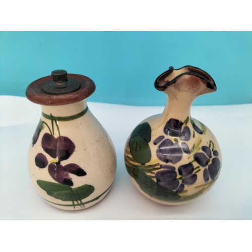 248 - Torquay/Devon Pottery Ware Hand Painted Perfume/Scent Bottles (4) in the Devon Violets Pattern. Tall... 