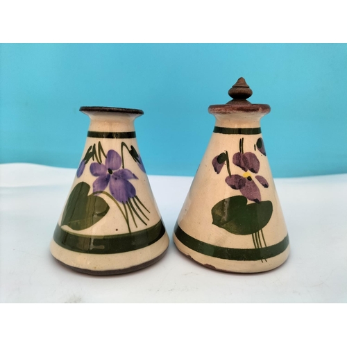 249 - Torquay/Devon Ware Pottery Hand Painted Perfume/Scent Bottles (4) in the Devon Violets Pattern to in... 