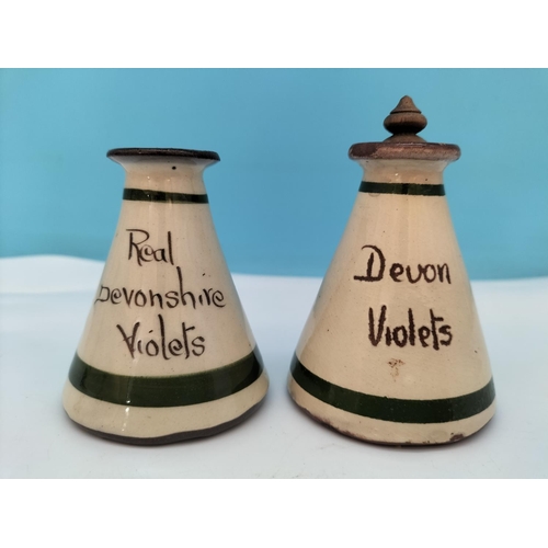 249 - Torquay/Devon Ware Pottery Hand Painted Perfume/Scent Bottles (4) in the Devon Violets Pattern to in... 