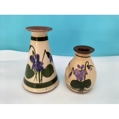 249 - Torquay/Devon Ware Pottery Hand Painted Perfume/Scent Bottles (4) in the Devon Violets Pattern to in... 