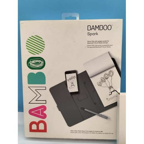 258 - Boxed New and Unused Wacom Bamboo Spark Smart Folio with Gadget Pocket and Pen.