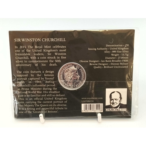 259 - Royal Mint 'Sir Winston Churchill' 2015 UK £20 Fine Silver Coin.