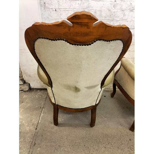 262 - 1980's Reproduction Button back Armchair. 102cm High, 70cm x 50cm. Seat Height 48cm. Collection Only... 