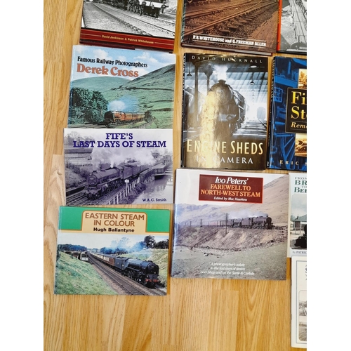 325 - Collection of Railway Related Reference Books to include Farewell to Steam, British Steam Sunset, En... 