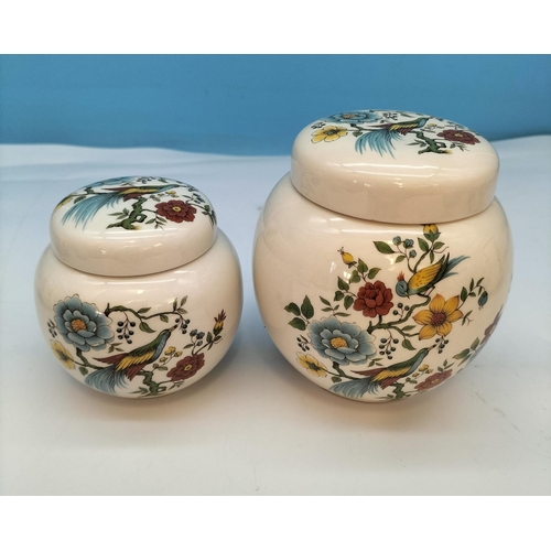 360 - Collection of Graduated Sadler Pottery Ginger/Spice Jars (3 Sets of 2) with Floral Decoration. Talle... 