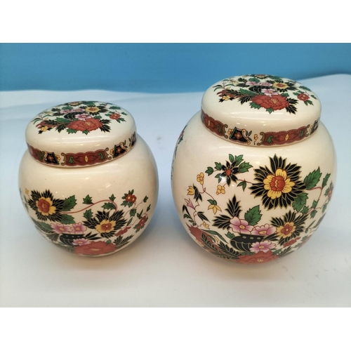 360 - Collection of Graduated Sadler Pottery Ginger/Spice Jars (3 Sets of 2) with Floral Decoration. Talle... 