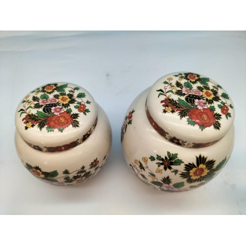 360 - Collection of Graduated Sadler Pottery Ginger/Spice Jars (3 Sets of 2) with Floral Decoration. Talle... 