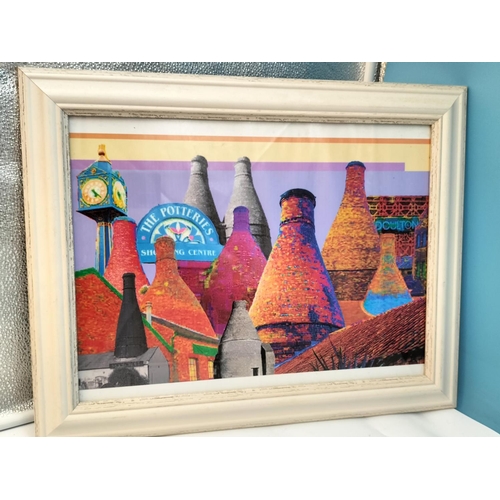 406 - 4 x Pop Art Style 'Staffordshire Bottle Kiln Ovens' Prints. 48cm x 38cm.