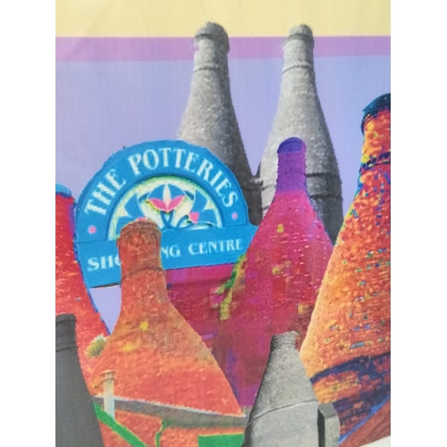 406 - 4 x Pop Art Style 'Staffordshire Bottle Kiln Ovens' Prints. 48cm x 38cm.