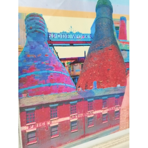 406 - 4 x Pop Art Style 'Staffordshire Bottle Kiln Ovens' Prints. 48cm x 38cm.