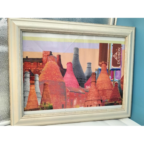 406 - 4 x Pop Art Style 'Staffordshire Bottle Kiln Ovens' Prints. 48cm x 38cm.