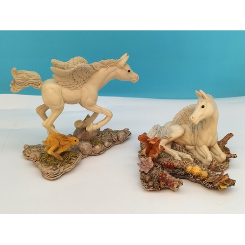 431 - Royal Doulton Fables Figure Winged Horses (2) 'Fleetness' and 'Fascination'. Largest 13cm High, 14cm... 