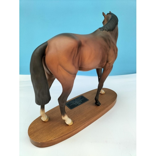 432 - Beswick Connoisseur Race Horse of the Year 1979 'Troy' on Plinth. 29cm High, 21cm x 11cm.