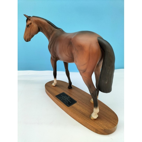 432 - Beswick Connoisseur Race Horse of the Year 1979 'Troy' on Plinth. 29cm High, 21cm x 11cm.