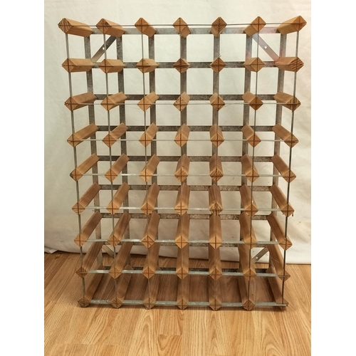 455 - Large 54 Wine Bottle Rack/Holder. 80cm High, 62cm x 23cm. Collection Only.