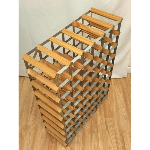 455 - Large 54 Wine Bottle Rack/Holder. 80cm High, 62cm x 23cm. Collection Only.