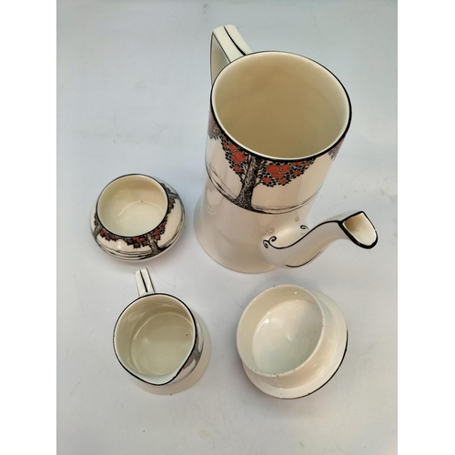 5 - Crown Ducal 'Orange Tree' 17 Piece Coffee Set to include Coffee Cans and Saucers (7), 18cm Coffee Po... 