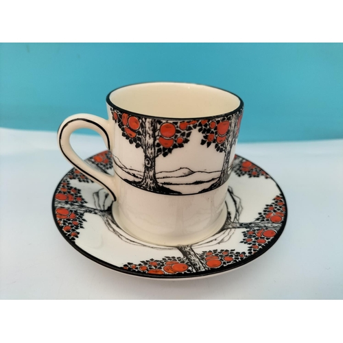 5 - Crown Ducal 'Orange Tree' 17 Piece Coffee Set to include Coffee Cans and Saucers (7), 18cm Coffee Po... 