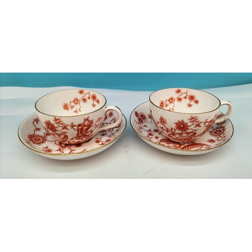 51 - Royal Crown Derby 'Haddon' Pattern Trios (2) plus Royal Crown Derby 'Hawthorne' Pattern Cup and Sauc... 