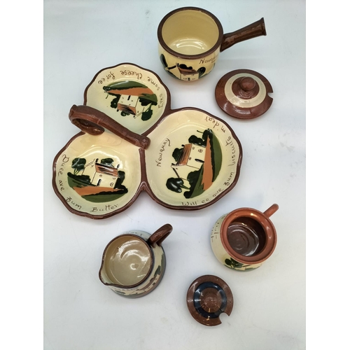 56 - Collection of Devon/Torquay Ware Pottery to include Watcombe Pottery Teapot, Hors D'Oeuvres Dish Pre... 