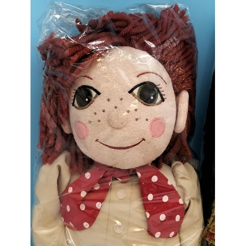 63 - Large 67cm Rosie and Jim Rag Dolls.