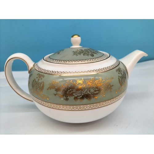 64 - Wedgwood China Teapot in the 'Columbia' Pattern.