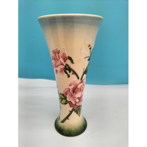 71 - Boxed Old Tupton Ware Tubelined 20cm Floral Vase.