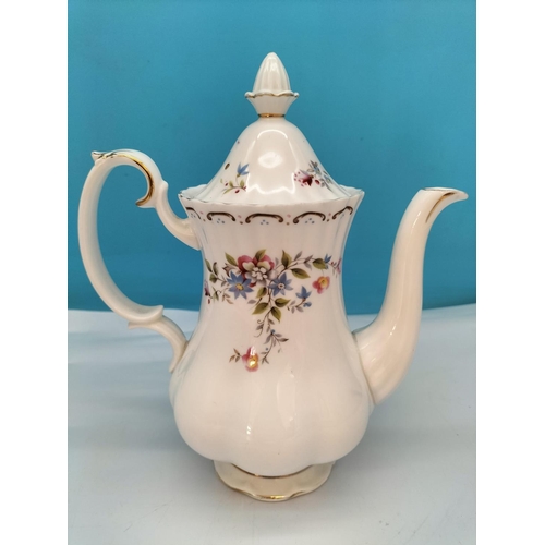 96 - Royal Albert Coffee Pot in the 'Jubilee Rose' Pattern. 24cm Tall.