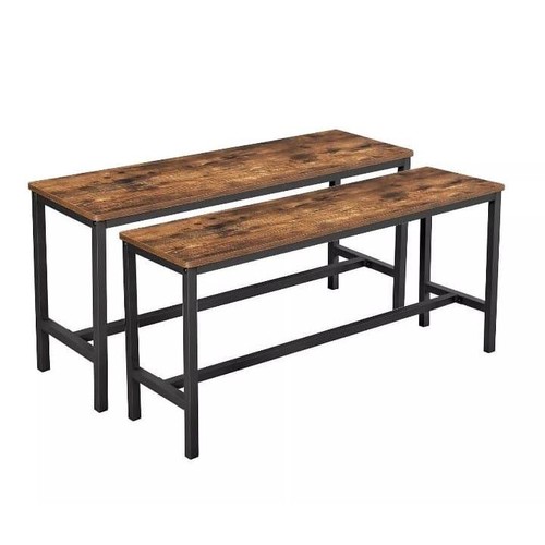 470 - Sealed in Box Vasagle Set of 2 Benches with Durable Metal Frame Model Ktb33X. RRP £64. 50cm High, 10... 