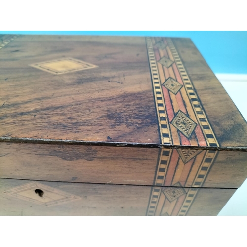 118 - Wooden Boxes with Marquetry (2). Largest 12cm High, 30cm x 22cm.