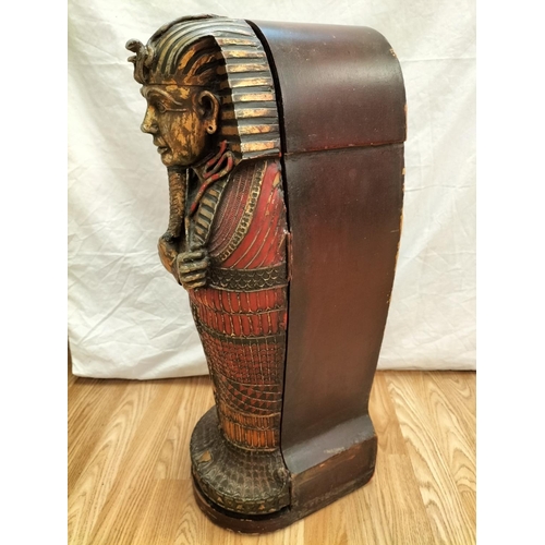 172 - King Tutankhamun Sarcophagus 4 Shelf Cabinet/Book Case. 68cm Tall, 28cm x 18cm. Collection Only.